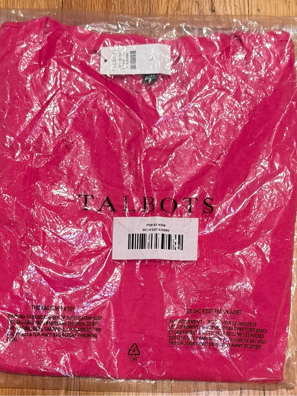🩷 NWT Talbots Charming Shell, Pink, Size L